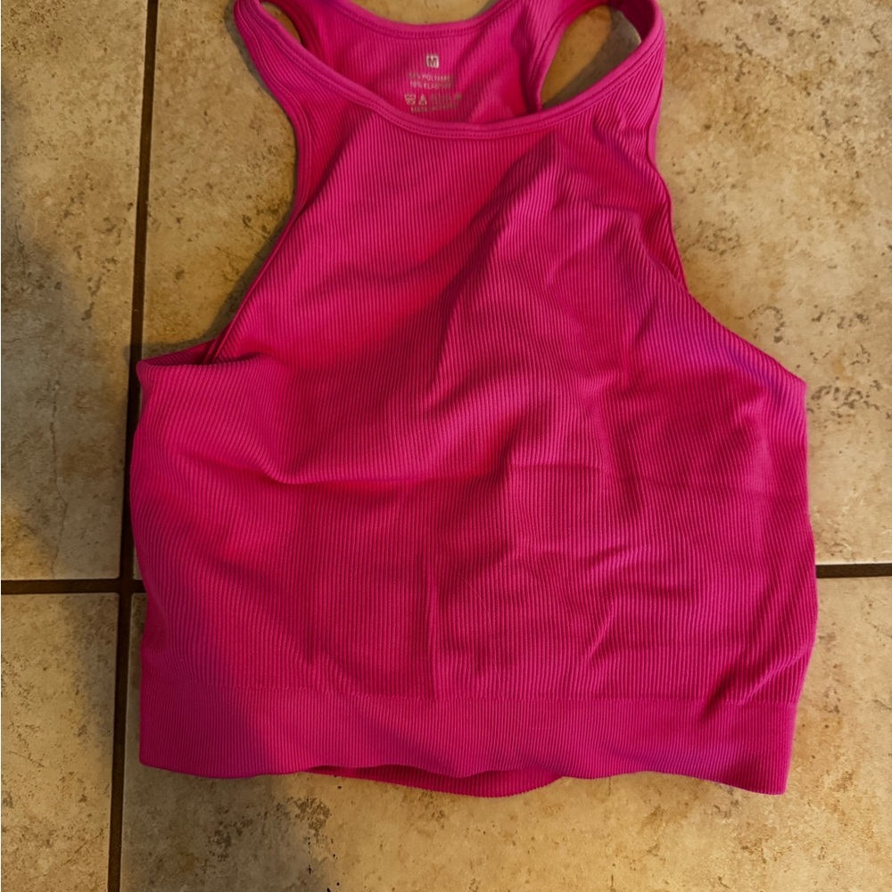 Vibrant Pink Racerback Sports Bra